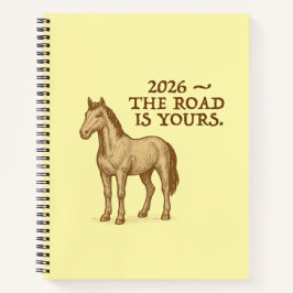 Spiral Notebook with motivational text and horse
