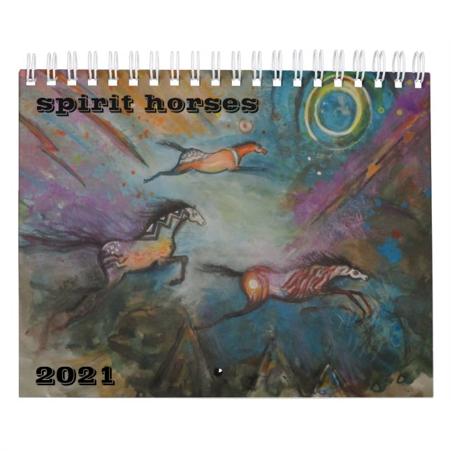 Spirit Horse Art Duas Páginas - Calendário Pequeno (Capa)