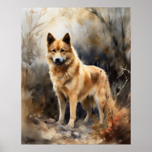 Spitz Dog Art Impressão Poster