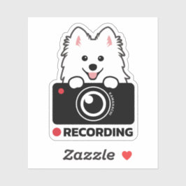 Spitz japonês Dashcam Advertência vinil adesivo