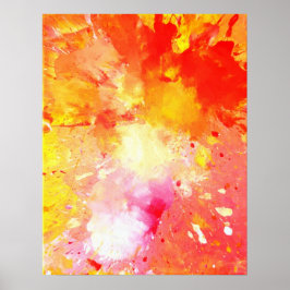 'Splash', rosa e Poster de Abstrato laranja, Impre