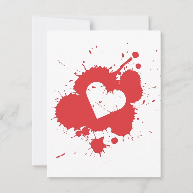 Splatter Heart (Wedding) Convite Modelo 2 (Frente)