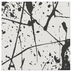 Splatter preto no tecido branco