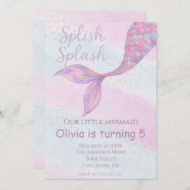 Splish Splash Smermaid Convite de Aniversário