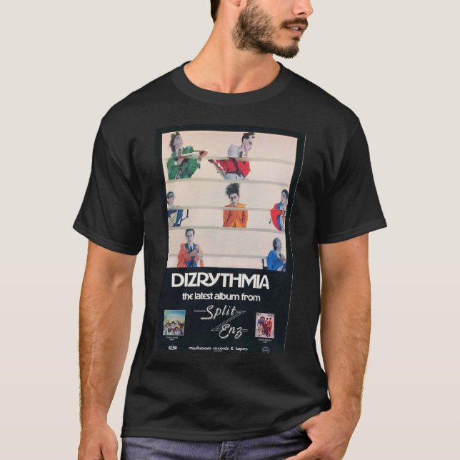 Split Enz Dizrythmia PosterSticker V-Neck T-Shirt (Frente)