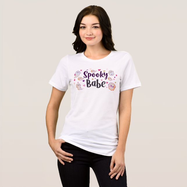 Spooky Babe T-Shirt | Cute Girly Halloween  (Frente Completa)