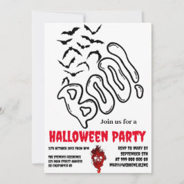 Spooky BOO Swarm Halloween Convite Design