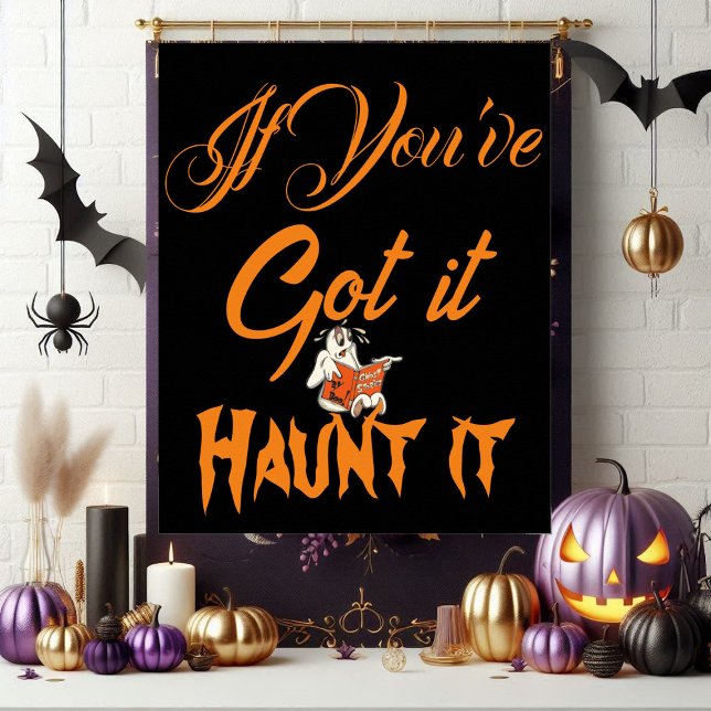 Spooky Funky Cotação Halloween Ghost Party Poster (Spooky Funky Quote Halloween Ghost Party Poster)
