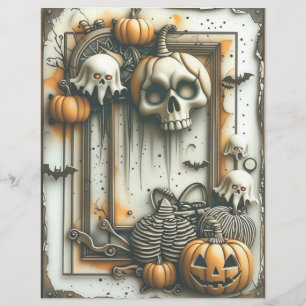 Spooky Halloween Vintage Scrapbook Paper