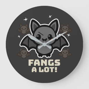 Spooky Kawaii Bat Halloween Grande Relógio