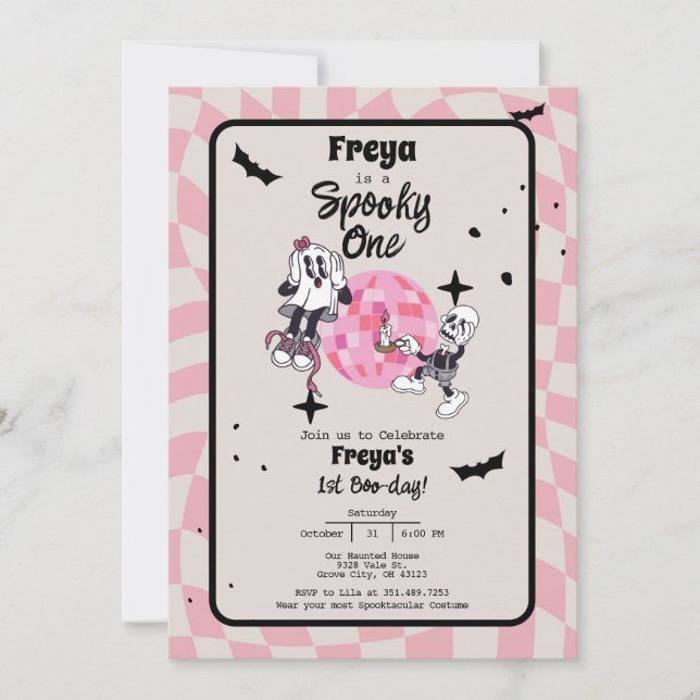 Spooky, Primeiro Convite de Aniversário de Hallowe (Frente)