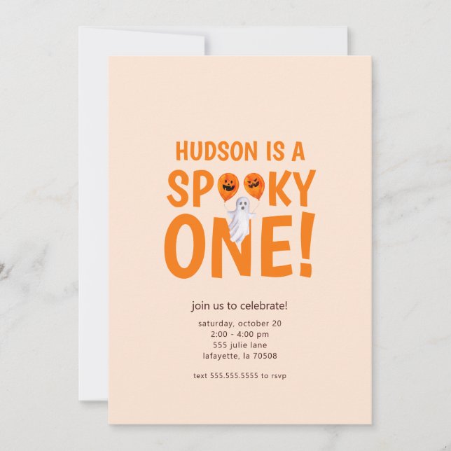 Spooky, Primeiro Convite de Aniversário de Hallowe (Frente)
