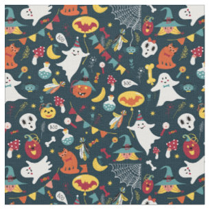 Spooky Pumpkins bruxas Tecido do Halloween