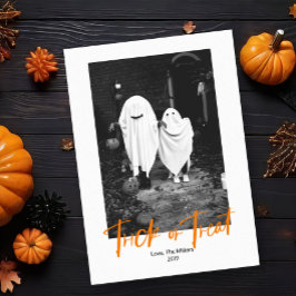 Spooky Trick ou trate o Cartão com fotos do Dia da