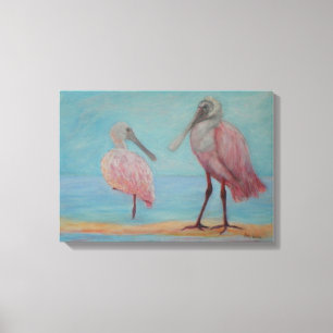 SPOONBILLS RÓSEOS no impressão das canvas de