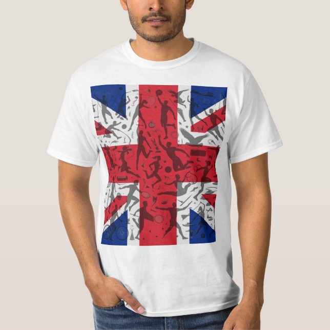 Sportliches T-Shirt mit Union Jack Flagge (Frente)