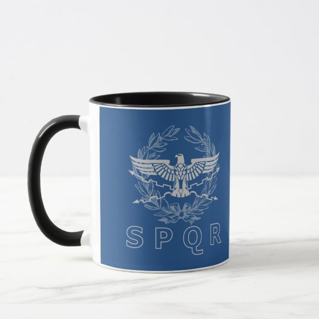 SPQR a caneca do emblema do império romano (Esquerda)