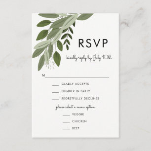 Sprigs do casamento, cartão de RSVP
