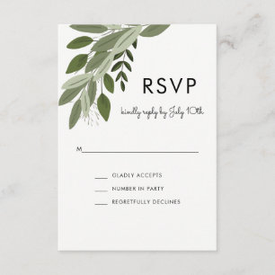 Sprigs do casamento, cartão de RSVP