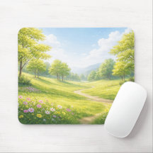 Spring Meadow Nature Mouse Pad