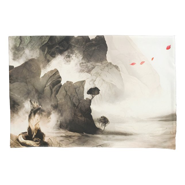 Spring Mystic Fox Misty Mountain Minimalist Zen (Frente)