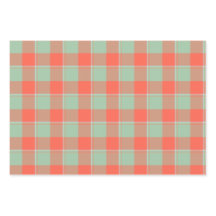 Spring Rain and Persimmon Plaid Green Apricot
