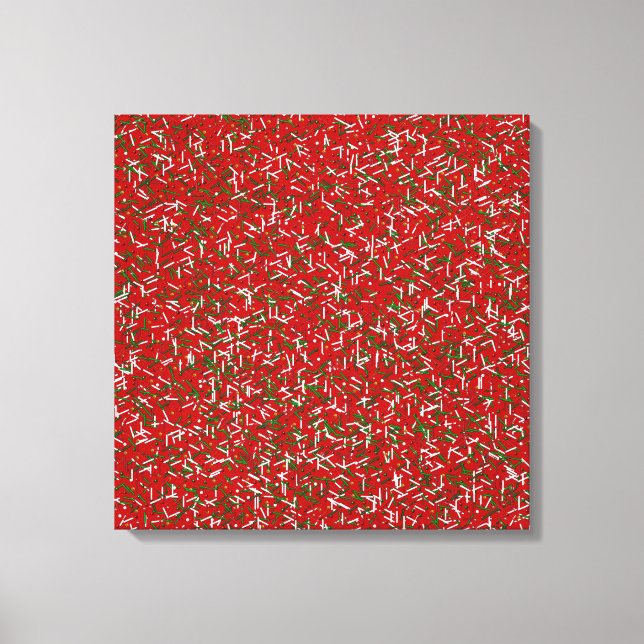 Sprinkles com Bolinhas Canvas Print, Vermelho (Frente)
