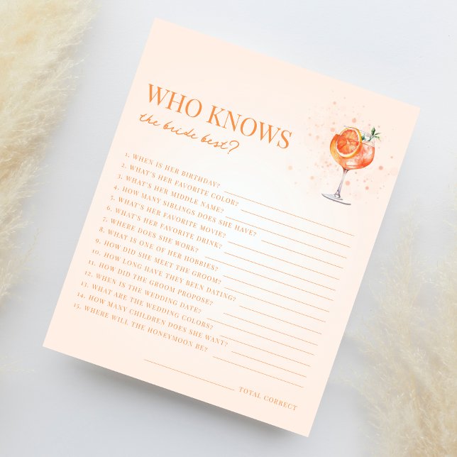 Spritz Cocktail que conhece o melhor jogo da noiva (Criador carregado)