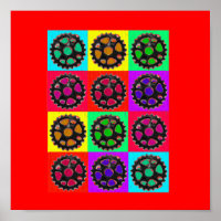 Sprockets POpart Cyclist Poster