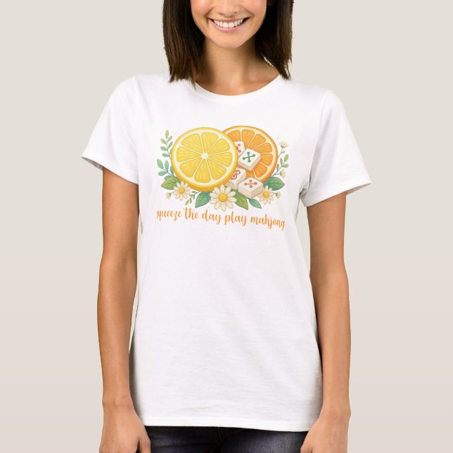Squeeze The Day Play Mahjong Citrus T-Shirt (Frente)