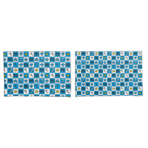 Sr. Bump Mosaico Em Padrão Azul