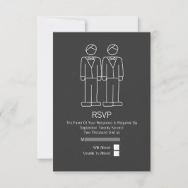 Sr. e Sr. Doodle Chalkboard Gay Wedding RSVP