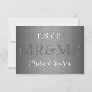 Sr. e Sr. Gay Wedding RSVP em Prata