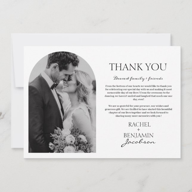 Sr. e Sra. Cartão de Agradecimento de Casamento Fo (Frente)