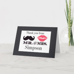 Sr. e Sra. Cartões de agradecimentos Chá de panela