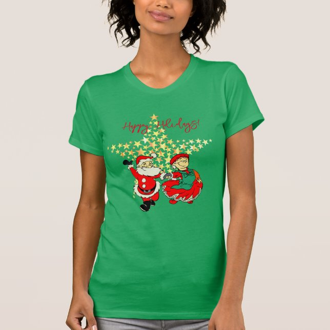 Sr. e Sra. Claus T-Shirt Green (Frente)
