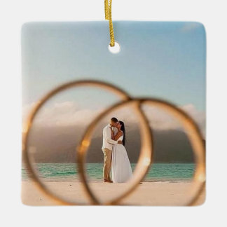 Sr e Sra Foto Enfeite de Natal de Casamento