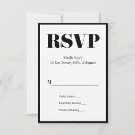 Sr. e Sra. Modern Bold Wedding RSVP Card