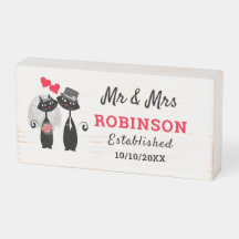 Sr. e Sra. Newlyweds Cute Cats Personalizados