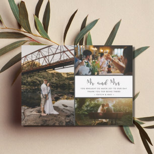 Sr. e Sra. Obrigado Cinza de Colagem Fotográfica e