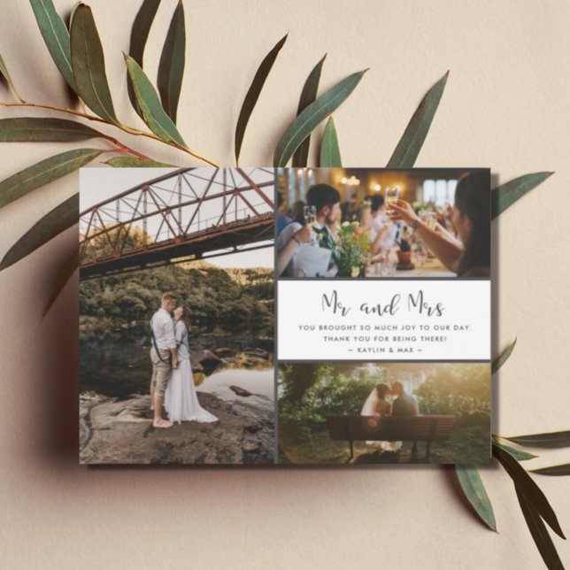 Sr. e Sra. Obrigado Cinza de Colagem Fotográfica e (Criador carregado)