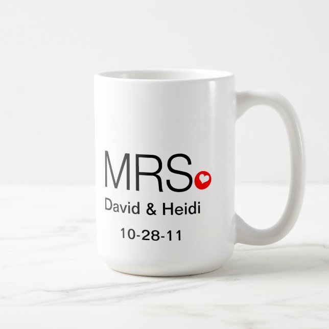 Sr. e Sra. personalizados Casamento Caneca (Direita)