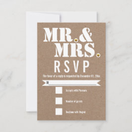 Sr. e Sra. tipografia moderna papel kraft RSVP