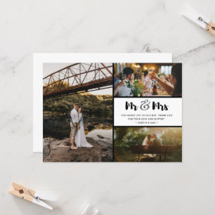 Sr. e Sra. Wedding Obrigado Colagem Fotográfica