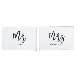 Sr. e Sra. Wifey e Casal Hubby Pillowcases