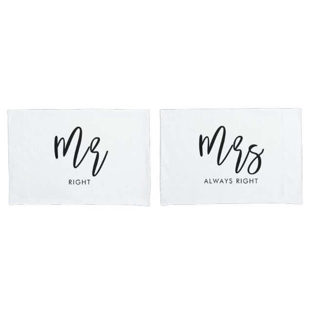 Sr. e Sra. Wifey e Casal Hubby Pillowcases (Frente - conjunto)