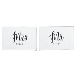 Sr. e Sra. Wifey e Casal Hubby Pillowcases