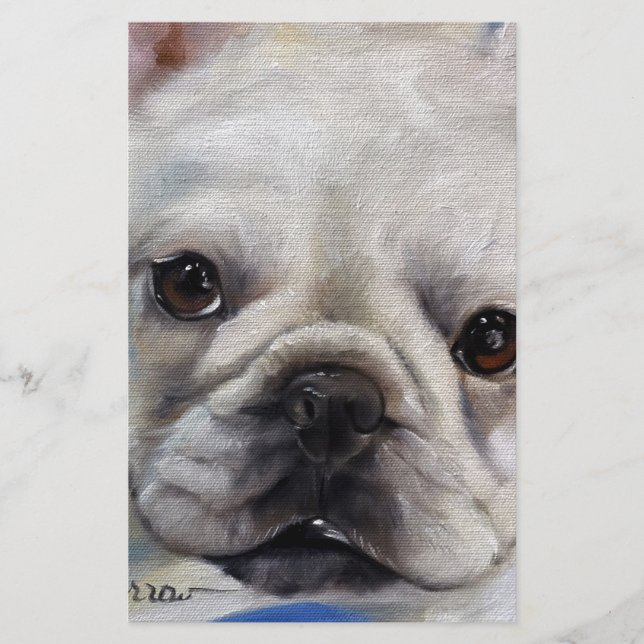 "Sr. Francês" francês Bulldog frenchie pintura (Frente)