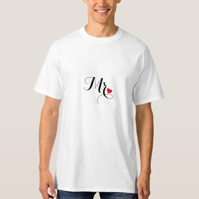 Sr. Groom Wedding Newlywn Marido Casais T-Shirt (Frente)