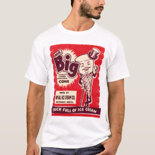 Sr. retro Grande T Camisa da novidade do sorvete